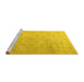 Sideview of Machine Washable Persian Yellow Traditional Rug, wshtr3662yw