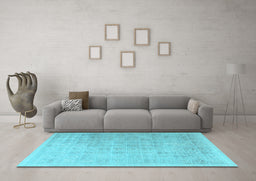 Machine Washable Persian Light Blue Traditional Rug in a Living Room, wshtr3662lblu