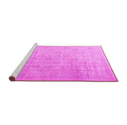 Sideview of Machine Washable Persian Pink Traditional Rug, wshtr3662pnk