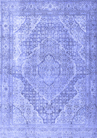 Medallion Blue Traditional Rug, tr3663blu