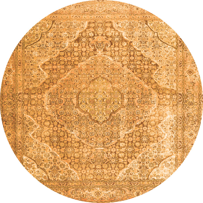 Square Medallion Orange Traditional Rug, tr3663org