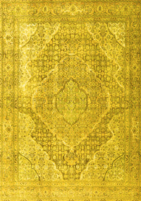 Medallion Yellow Traditional Rug, tr3663yw