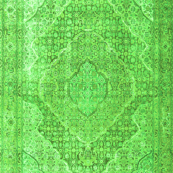 Serging Thickness of Machine Washable Medallion Green Traditional Area Rugs, wshtr3663grn