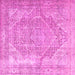 Square Medallion Pink Traditional Rug, tr3663pnk