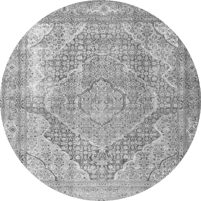 Square Medallion Gray Traditional Rug, tr3663gry