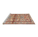 Sideview of Machine Washable Traditional Chestnut Red Rug, wshtr3664