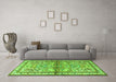 Machine Washable Persian Green Traditional Area Rugs in a Living Room,, wshtr3664grn