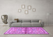 Machine Washable Persian Purple Traditional Area Rugs in a Living Room, wshtr3664pur