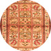 Square Persian Orange Traditional Rug, tr3664org