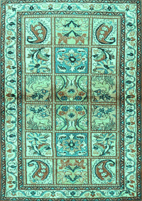 Persian Turquoise Traditional Rug, tr3664turq