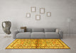 Machine Washable Persian Yellow Traditional Rug in a Living Room, wshtr3664yw