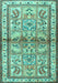 Machine Washable Persian Turquoise Traditional Area Rugs, wshtr3664turq