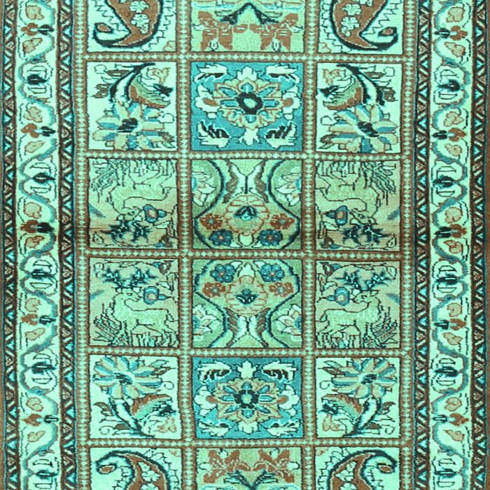 Machine Washable Persian Turquoise Traditional Area Rugs, wshtr3664turq