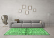 Machine Washable Persian Emerald Green Traditional Area Rugs in a Living Room,, wshtr3664emgrn