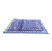 Sideview of Machine Washable Persian Blue Traditional Rug, wshtr3664blu