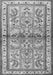 Serging Thickness of Machine Washable Persian Gray Traditional Rug, wshtr3664gry