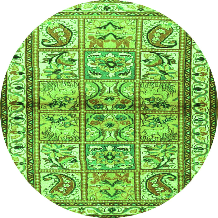 Square Persian Green Traditional Rug, tr3664grn