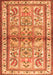 Serging Thickness of Machine Washable Persian Orange Traditional Area Rugs, wshtr3664org