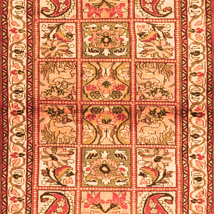 Serging Thickness of Machine Washable Persian Orange Traditional Area Rugs, wshtr3664org