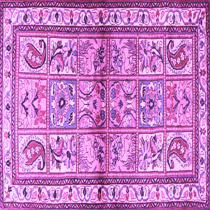 Square Machine Washable Persian Purple Traditional Area Rugs, wshtr3664pur