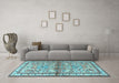 Machine Washable Persian Light Blue Traditional Rug in a Living Room, wshtr3664lblu