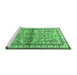 Sideview of Machine Washable Persian Emerald Green Traditional Area Rugs, wshtr3664emgrn