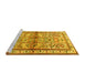 Sideview of Machine Washable Persian Yellow Traditional Rug, wshtr3664yw