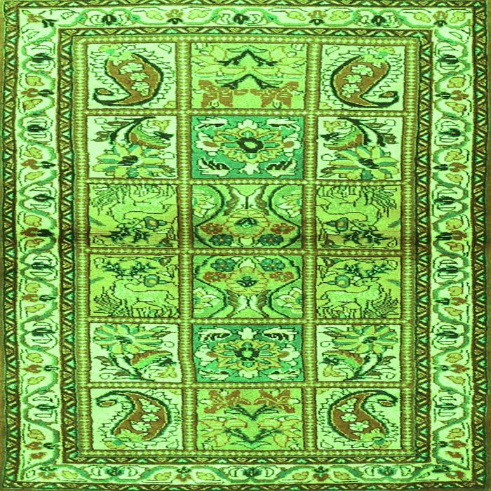 Serging Thickness of Persian Green Traditional Rug, tr3664grn