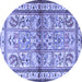 Round Persian Blue Traditional Rug, tr3664blu