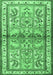 Machine Washable Persian Emerald Green Traditional Area Rugs, wshtr3664emgrn