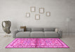 Machine Washable Persian Pink Traditional Rug in a Living Room, wshtr3664pnk