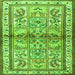 Round Machine Washable Persian Green Traditional Area Rugs, wshtr3664grn