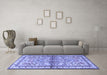 Machine Washable Persian Blue Traditional Rug in a Living Room, wshtr3664blu