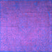 Square Machine Washable Persian Purple Bohemian Area Rugs, wshtr3665pur