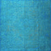 Square Machine Washable Persian Light Blue Bohemian Rug, wshtr3665lblu