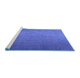 Sideview of Machine Washable Persian Blue Bohemian Rug, wshtr3665blu
