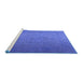 Sideview of Machine Washable Persian Blue Bohemian Rug, wshtr3665blu