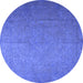 Round Persian Blue Bohemian Rug, tr3665blu