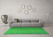 Machine Washable Persian Green Bohemian Area Rugs in a Living Room,, wshtr3665grn