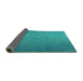 Sideview of Persian Turquoise Bohemian Rug, tr3665turq