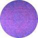 Round Persian Purple Bohemian Rug, tr3665pur