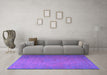 Machine Washable Persian Purple Bohemian Area Rugs in a Living Room, wshtr3665pur