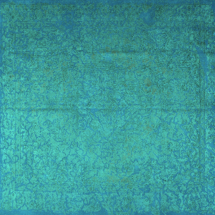Square Machine Washable Persian Turquoise Bohemian Area Rugs, wshtr3665turq