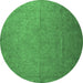 Round Persian Emerald Green Bohemian Rug, tr3665emgrn