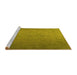 Sideview of Machine Washable Persian Yellow Bohemian Rug, wshtr3665yw