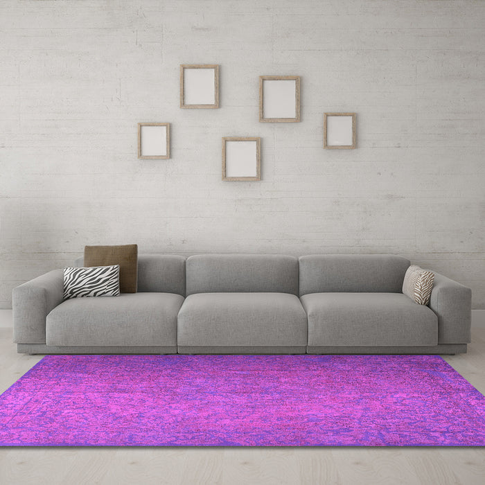 Machine Washable Persian Pink Bohemian Rug in a Living Room, wshtr3665pnk