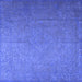 Square Machine Washable Persian Blue Bohemian Rug, wshtr3665blu