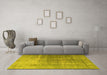 Machine Washable Persian Yellow Bohemian Rug in a Living Room, wshtr3666yw