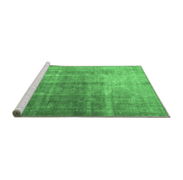 Sideview of Machine Washable Persian Emerald Green Bohemian Area Rugs, wshtr3666emgrn