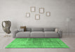 Machine Washable Persian Emerald Green Bohemian Area Rugs in a Living Room,, wshtr3666emgrn